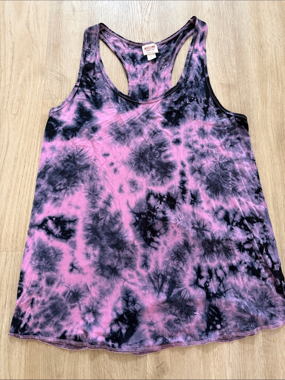 Mossimo Supply Co. Pink & Black Tie Dye Racerback Tank
